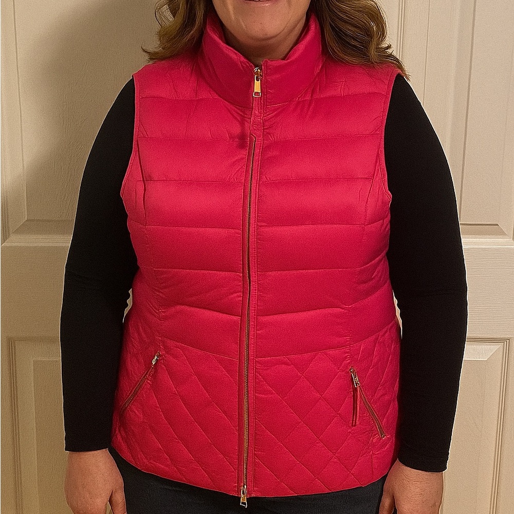 Talbots Down Puffer Vest Womens Large Pink - Picture 12 of 12